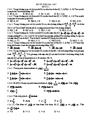 Đề ôn thi môn Toán 12